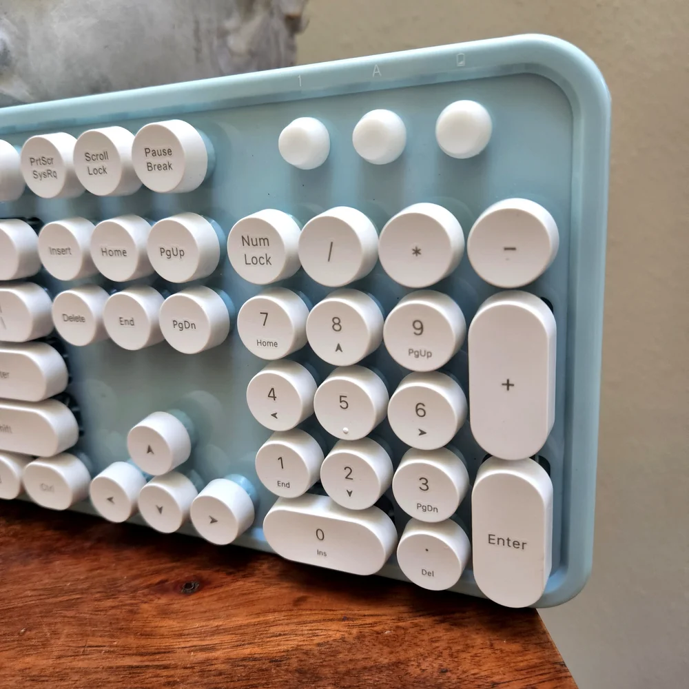 Pastel Blue and White Wireless Keyboard